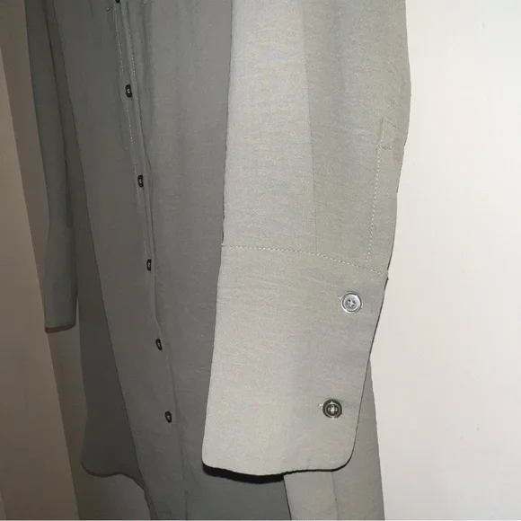 DKNY Size 4 Olive Green Shirt Dress Tunic Top - Picture 7 of 7